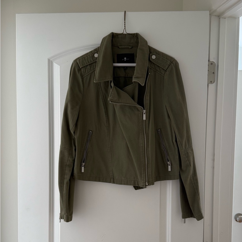 7 For All Mankind Army Green Jacket Size M
